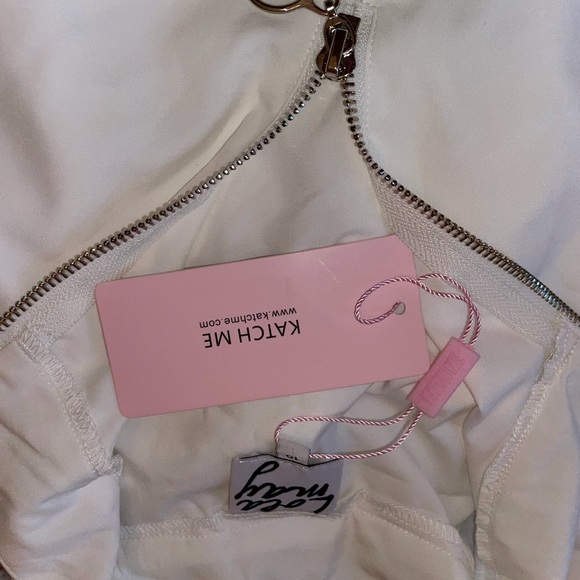 White Three-Quarter Zip Top - Picture 3 of 3